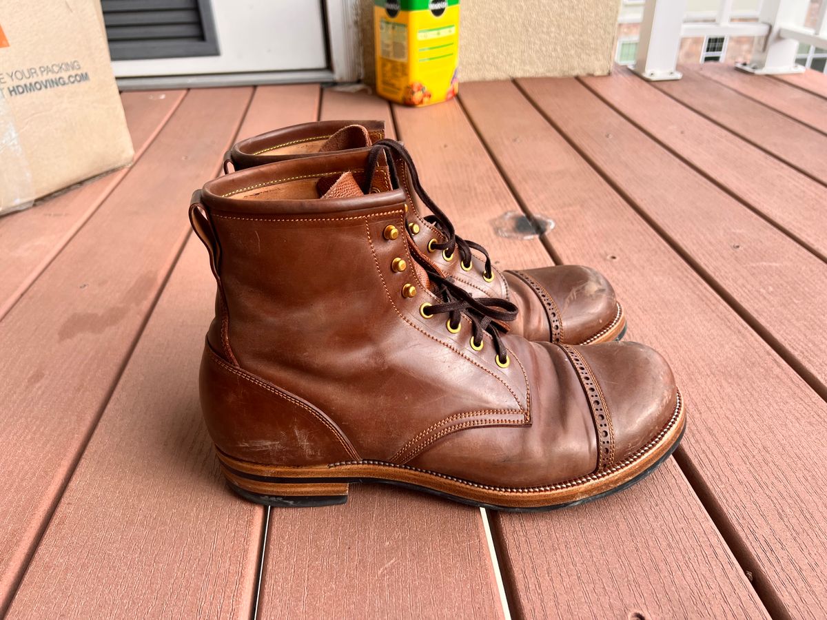 Photo by A_Clockwork_Yifan on January 4, 2025 of the Iron Boots 5515 in Maryam Brown Shell Cordovan.