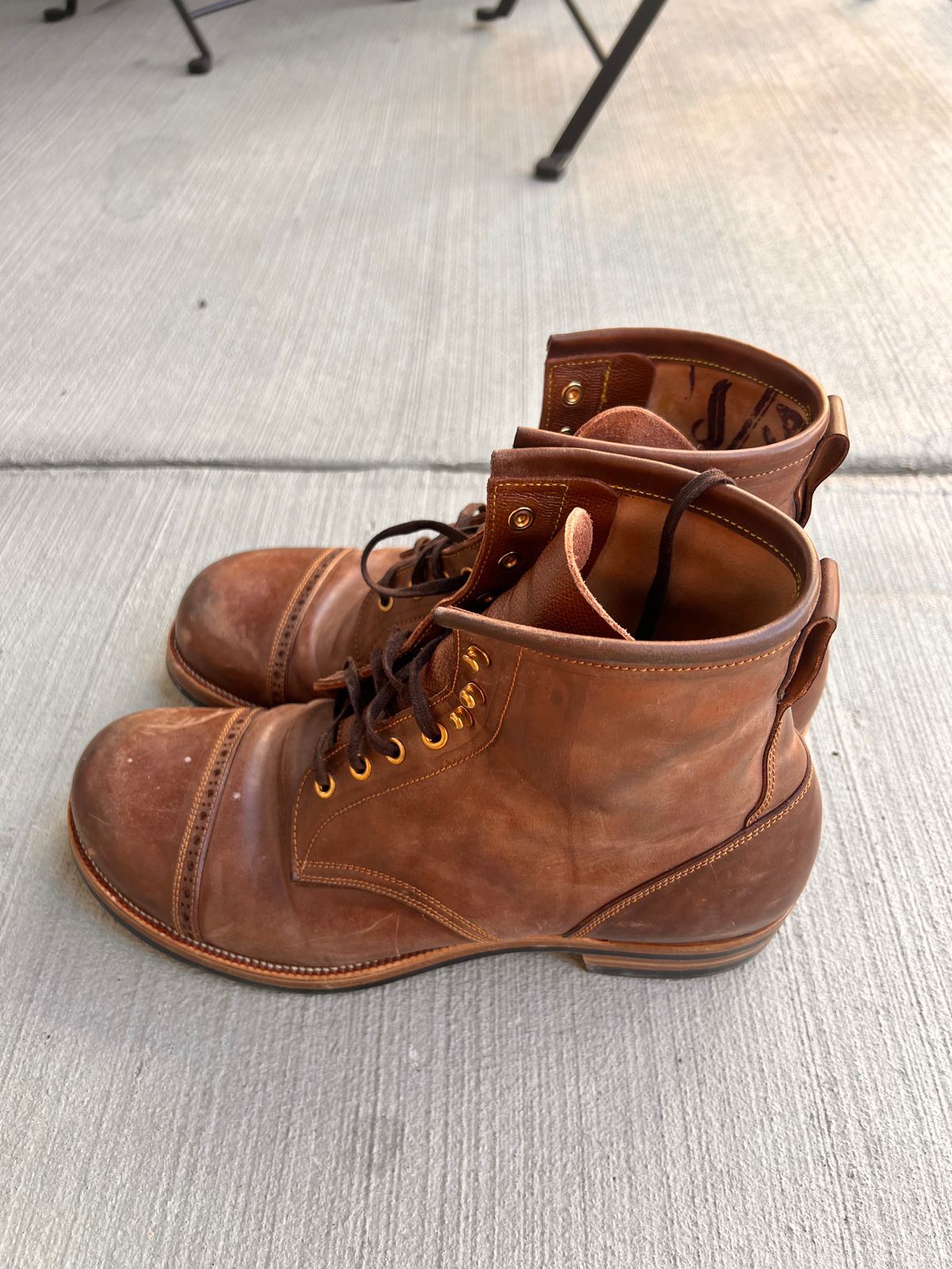 Photo by A_Clockwork_Yifan on February 3, 2025 of the Iron Boots 5515 in Maryam Brown Shell Cordovan.