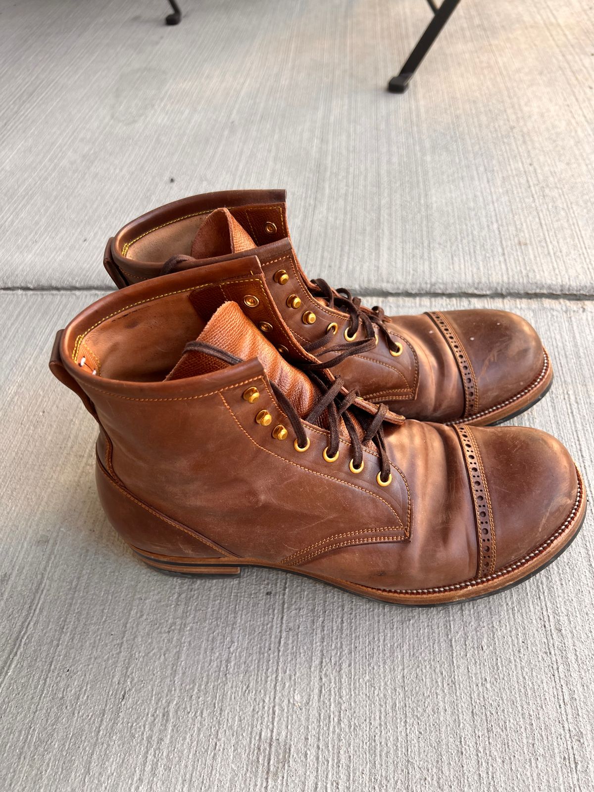 Photo by A_Clockwork_Yifan on February 3, 2025 of the Iron Boots 5515 in Maryam Brown Shell Cordovan.
