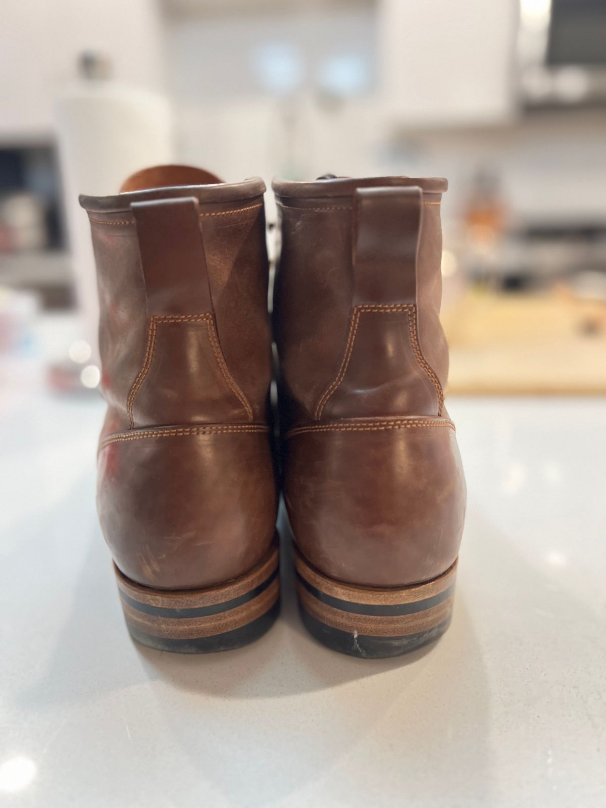 Photo by A_Clockwork_Yifan on April 4, 2025 of the Iron Boots 5515 in Maryam Brown Shell Cordovan.