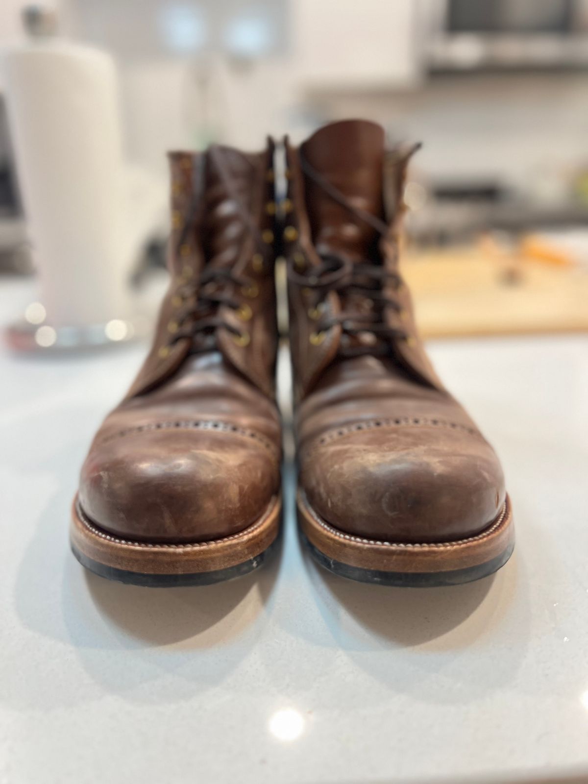 Photo by A_Clockwork_Yifan on April 4, 2025 of the Iron Boots 5515 in Maryam Brown Shell Cordovan.