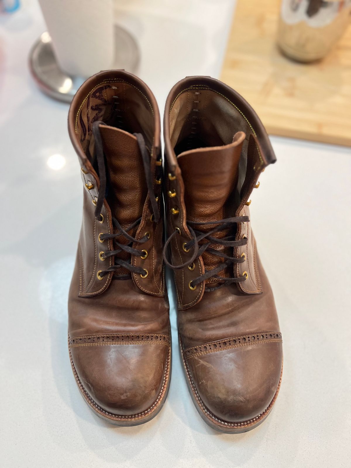 Photo by A_Clockwork_Yifan on April 4, 2025 of the Iron Boots 5515 in Maryam Brown Shell Cordovan.