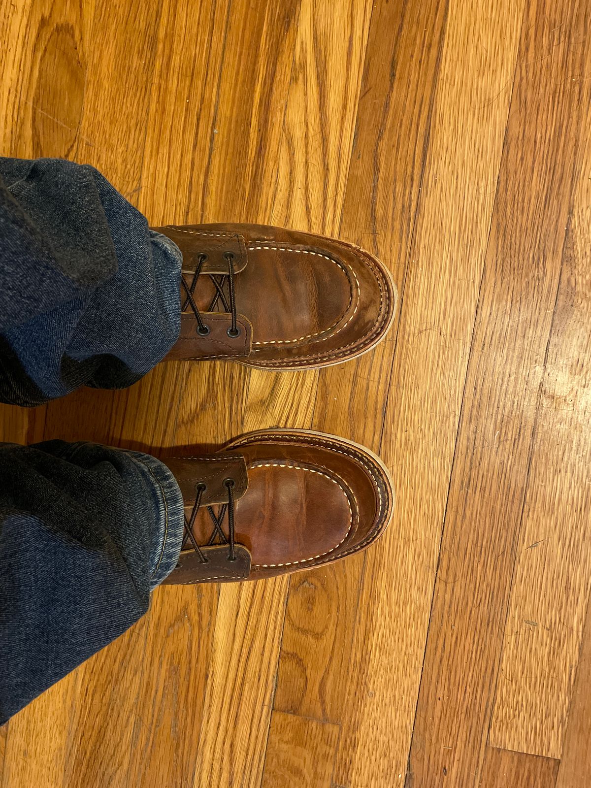 Photo by rsielaff on August 12, 2023 of the Red Wing 6-Inch Classic Moc in S.B. Foot Copper Rough and Tough.