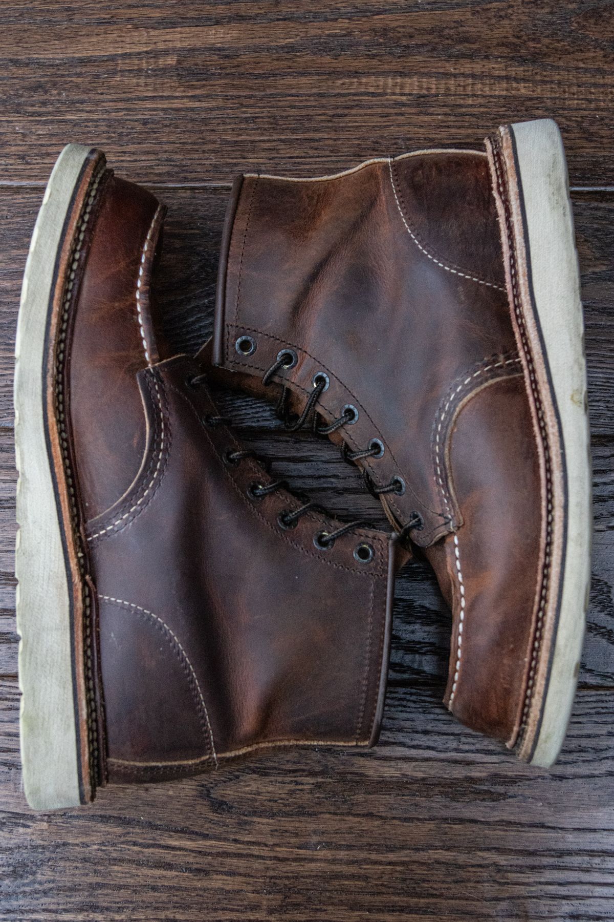 Photo by rsielaff on August 23, 2023 of the Red Wing 6-Inch Classic Moc in S.B. Foot Copper Rough and Tough.