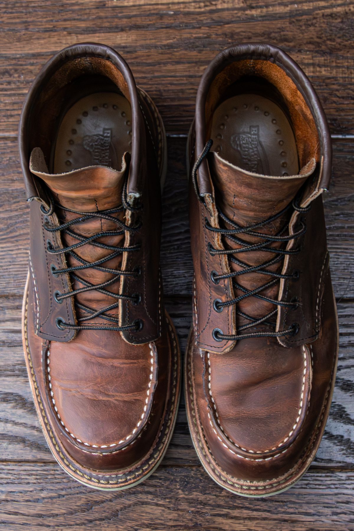 Photo by rsielaff on August 23, 2023 of the Red Wing 6-Inch Classic Moc in S.B. Foot Copper Rough and Tough.