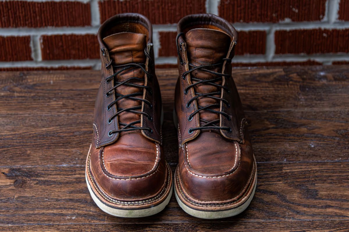 Photo by rsielaff on August 23, 2023 of the Red Wing 6-Inch Classic Moc in S.B. Foot Copper Rough and Tough.