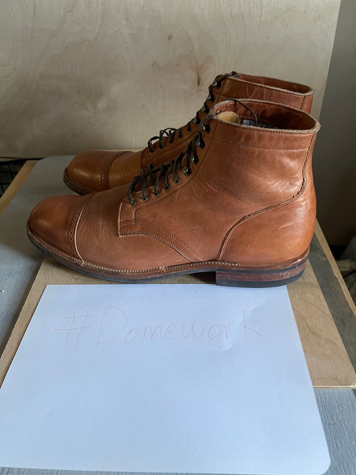 Photo by canary on November 5, 2022 of the Viberg Service Boot BCT in Horween Natural Dublin.