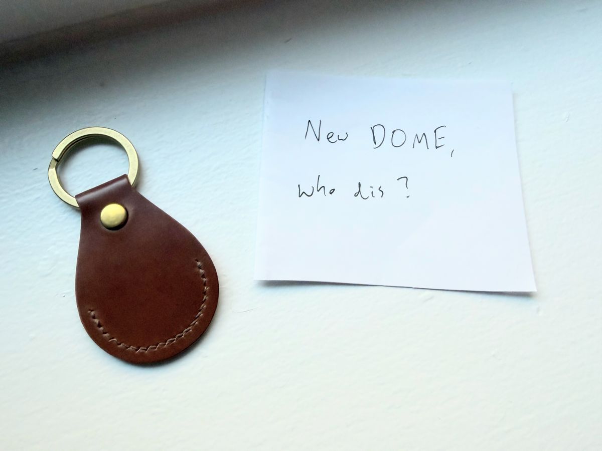 Photo by heroyjenkins on October 1, 2025 of the Titletown Goods Airtag Keychain in Horween Bourbon Shell Cordovan.