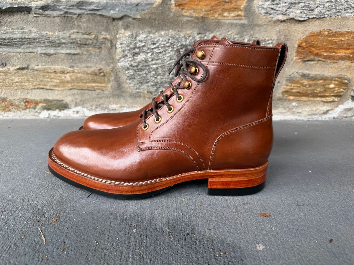 Photo by heroyjenkins on September 30, 2025 of the Blkbrd Shoemaker Rudiger-Z Service Boot in Maryam Toscanello TPR Horsebutt.