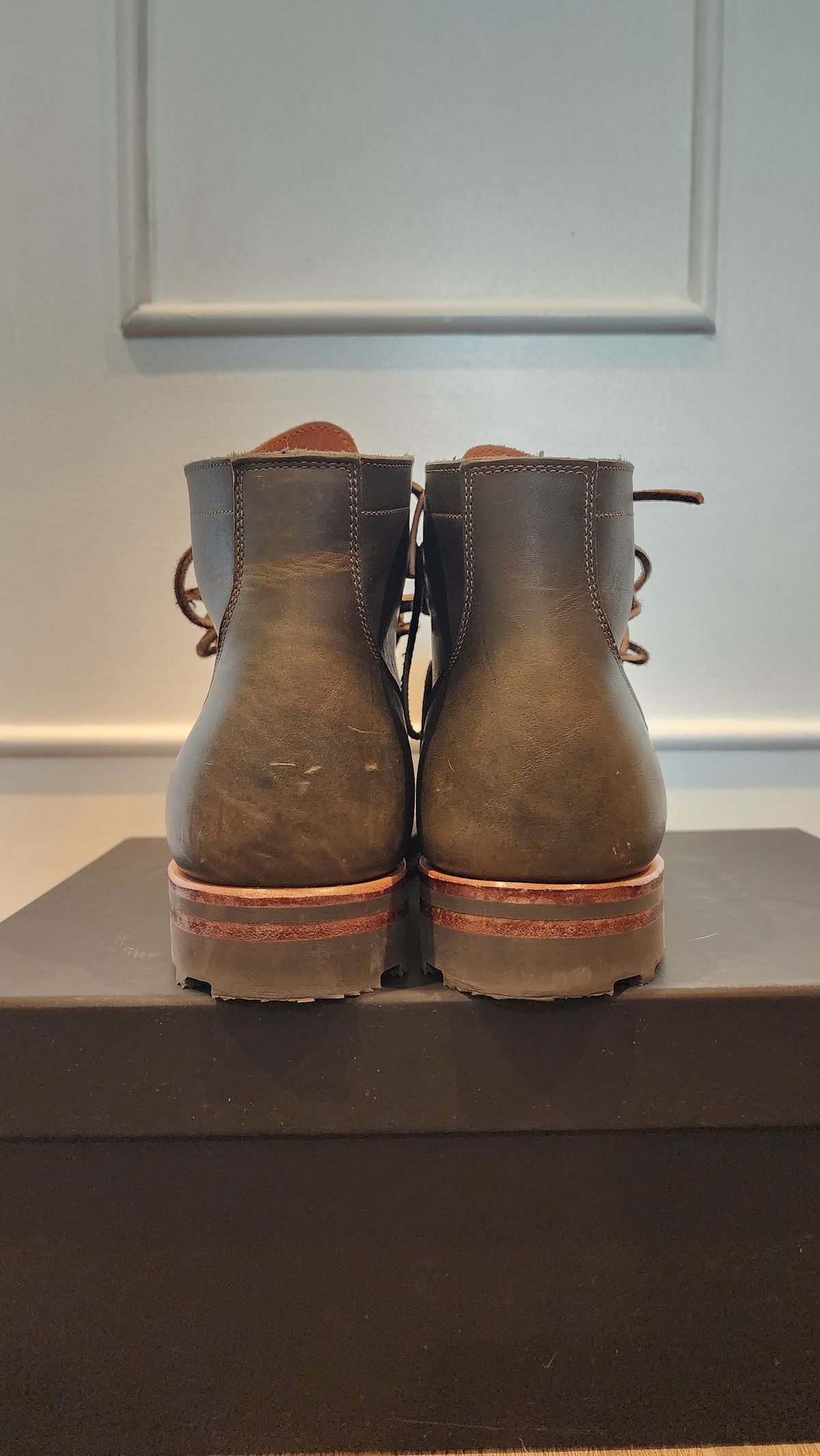 Photo by jranders52 on December 4, 2022 of the Viberg Service Boot BCT in Horween Olive Chromepak.