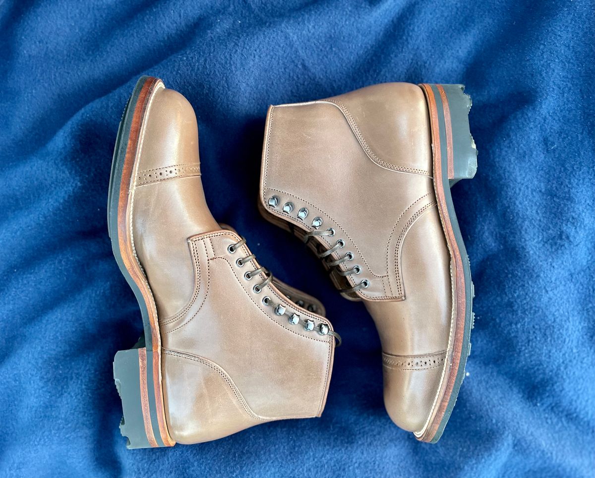Photo by JuwannaBootMayne on October 2, 2022 of the Viberg Service Boot in Unlisted Leather.