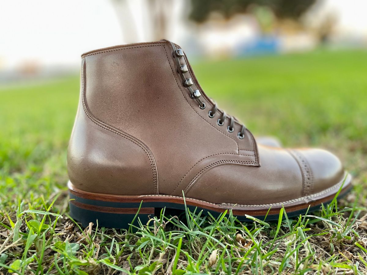 Photo by JuwannaBootMayne on October 2, 2022 of the Viberg Service Boot in Unlisted Leather.