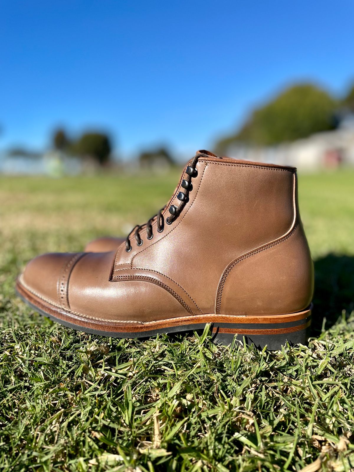 Photo by JuwannaBootMayne on November 5, 2022 of the Viberg Service Boot in Unlisted Leather.
