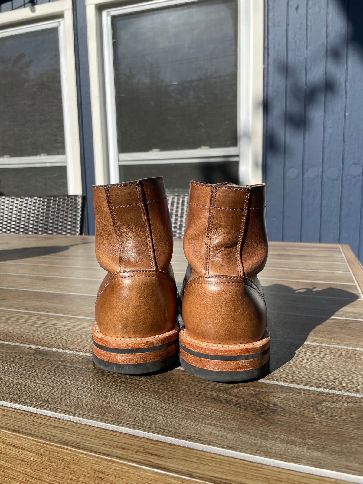 Photo by alamacchia2 on November 3, 2023 of the Oak Street Bootmakers Trench Boot in Horween Natural Chromexcel.