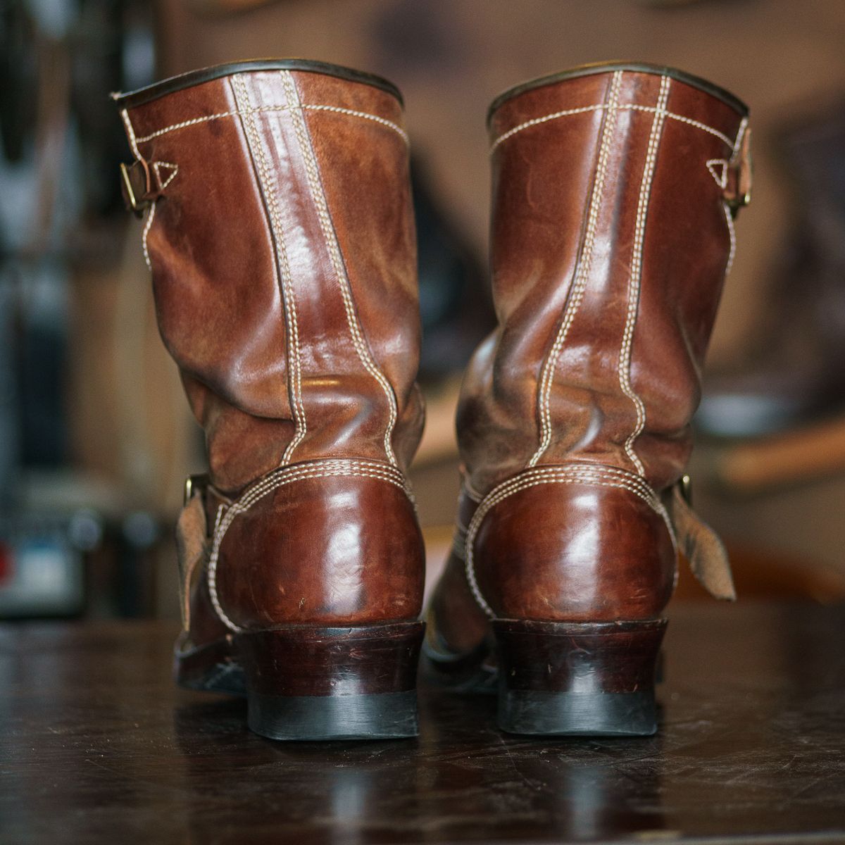 Photo by William on March 4, 2025 of the Willie's Handmade Boots Engineer Boots in Maryam Toscanello TPR Horsebutt.