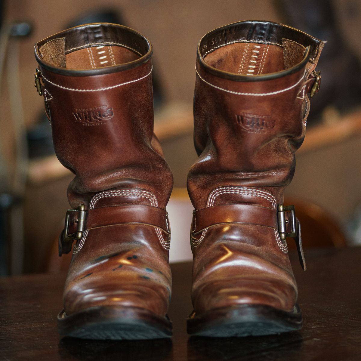 Photo by William on March 4, 2025 of the Willie's Handmade Boots Engineer Boots in Maryam Toscanello TPR Horsebutt.