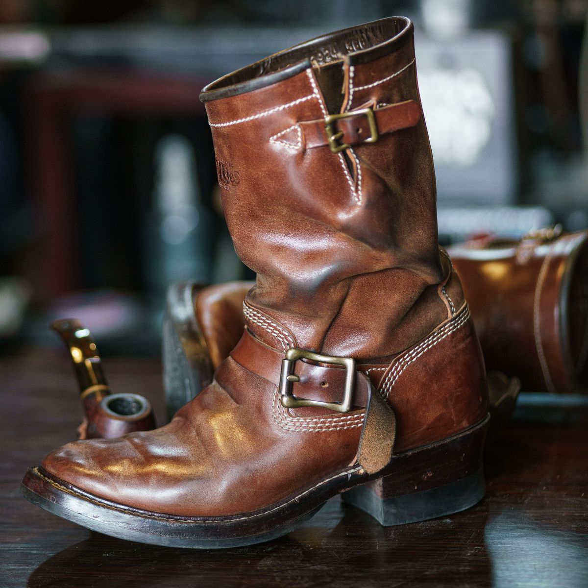 Photo by William on March 4, 2025 of the Willie's Handmade Boots Engineer Boots in Maryam Toscanello TPR Horsebutt.
