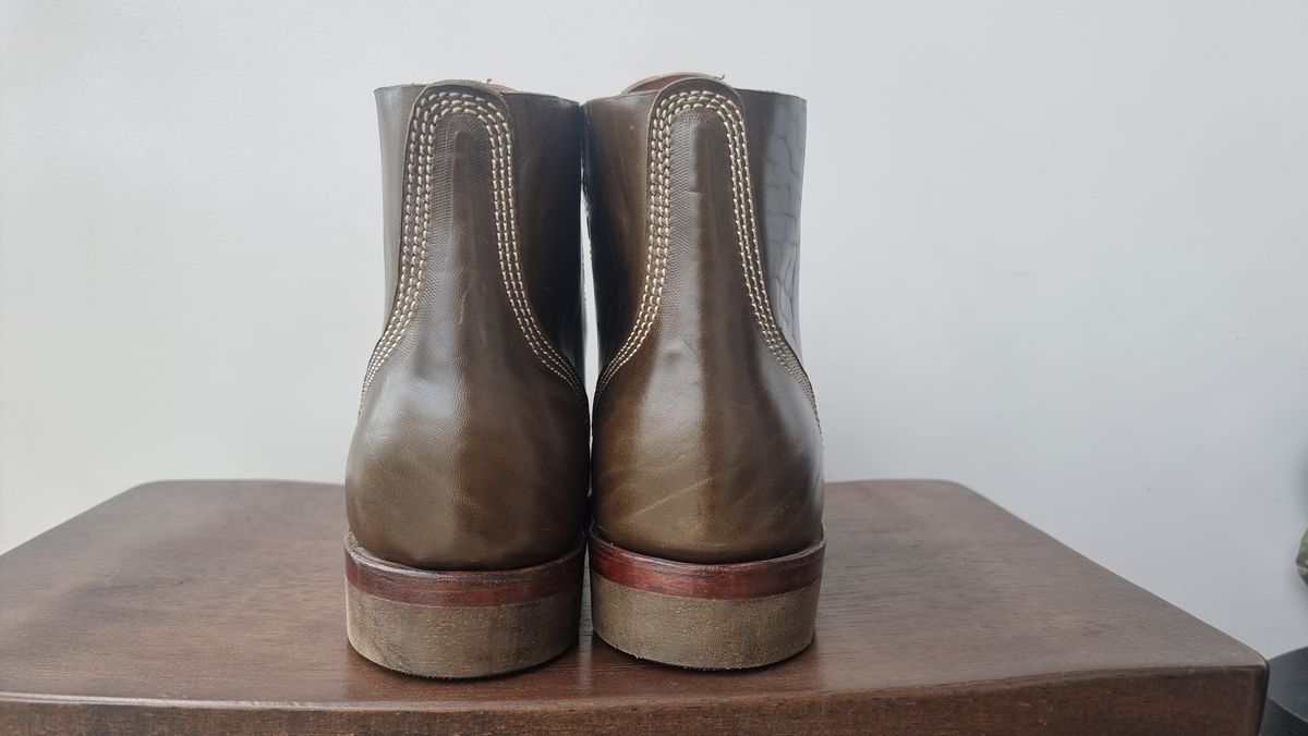 Photo by William on October 3, 2023 of the Willie's Handmade Boots Boondocker in Maryam Olive Horsebutt.