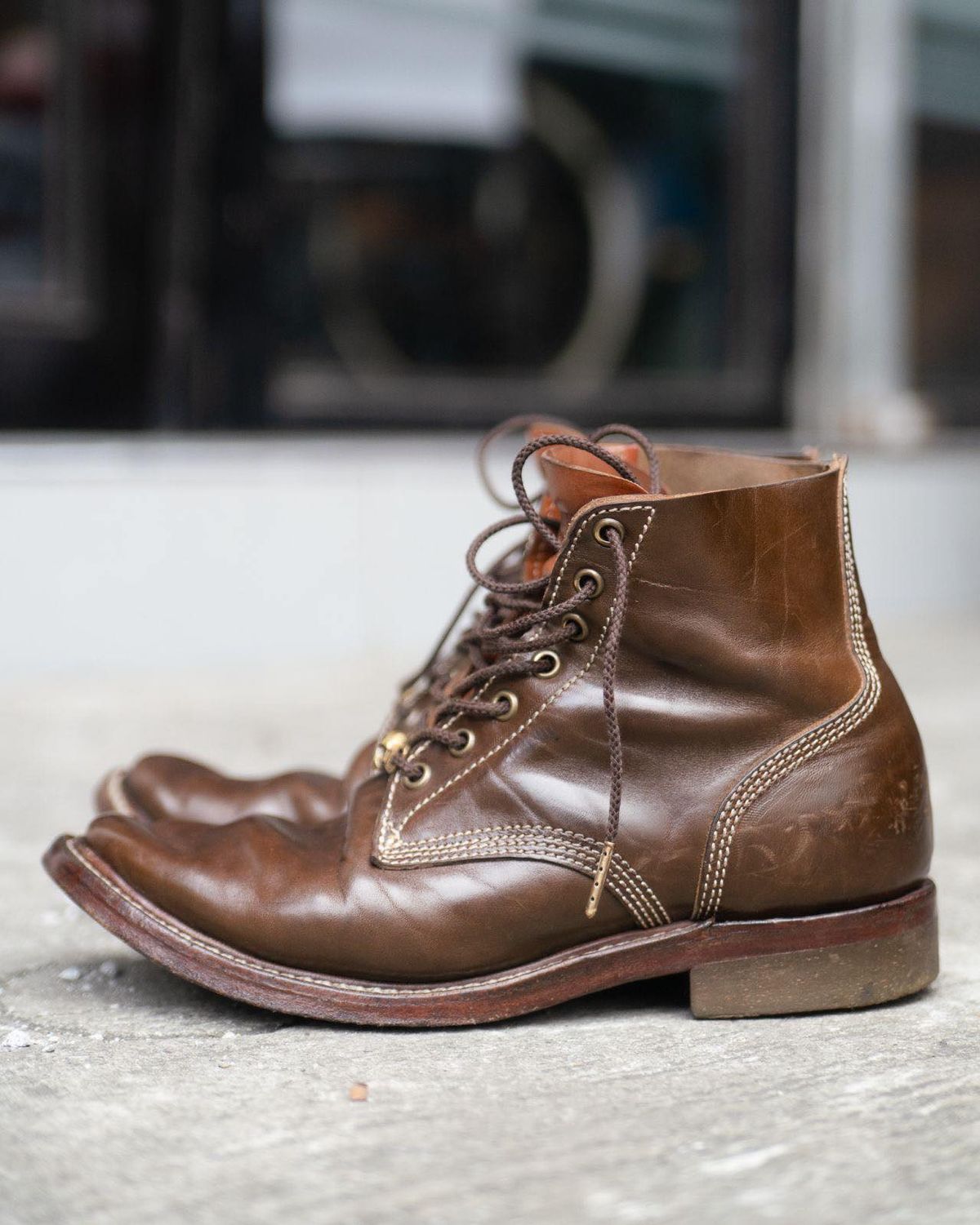 Photo by William on December 1, 2023 of the Willie's Handmade Boots Boondocker in Maryam Olive Horsebutt.