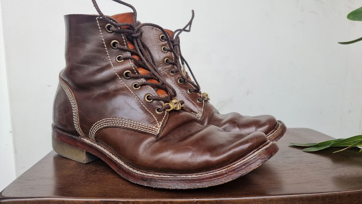 Photo by William on January 3, 2024 of the Willie's Handmade Boots Boondocker in Maryam Olive Horsebutt.