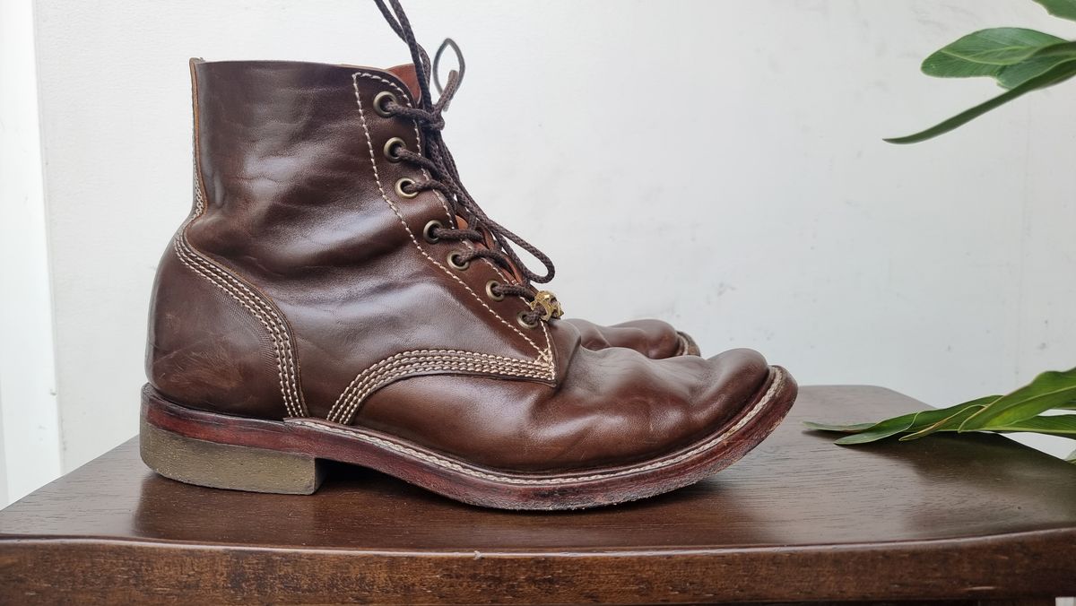 Photo by William on January 3, 2024 of the Willie's Handmade Boots Boondocker in Maryam Olive Horsebutt.