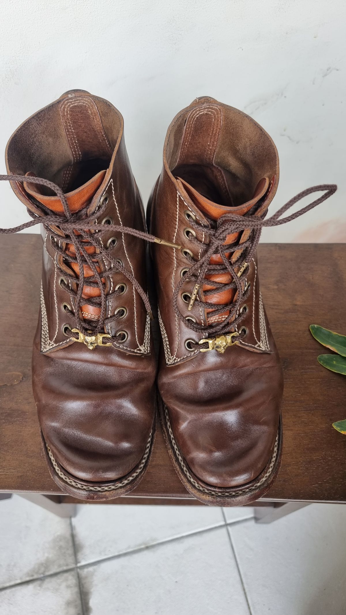 Photo by William on January 3, 2024 of the Willie's Handmade Boots Boondocker in Maryam Olive Horsebutt.