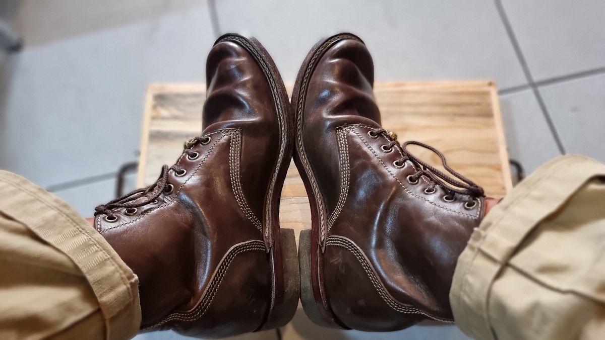 Photo by William on January 23, 2024 of the Willie's Handmade Boots Boondocker in Maryam Olive Horsebutt.