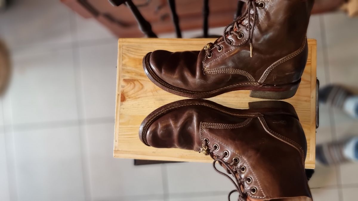 Photo by William on February 2, 2024 of the Willie's Handmade Boots Boondocker in Maryam Olive Horsebutt.