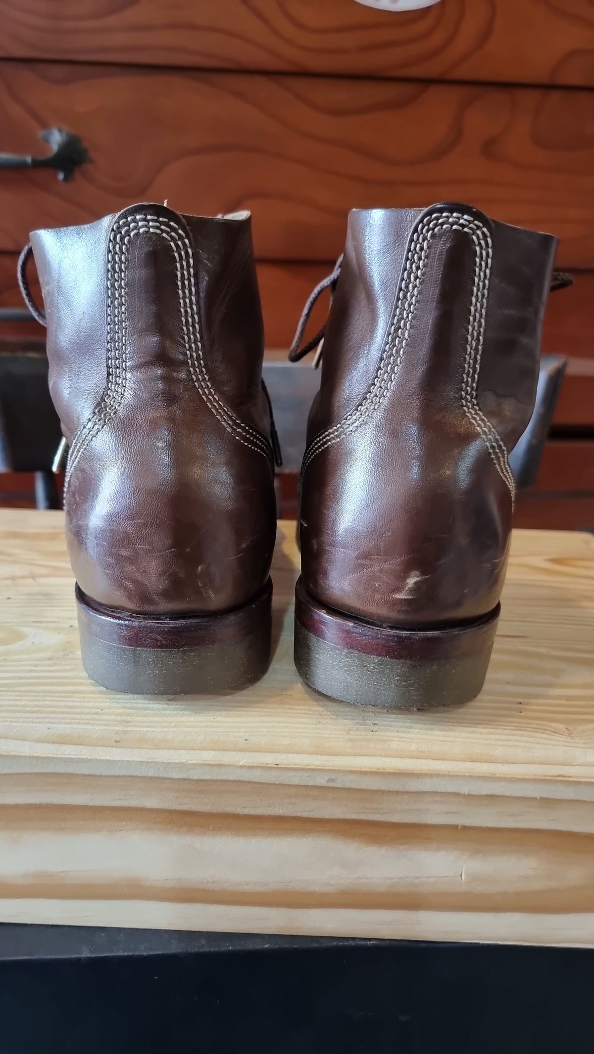 Photo by William on February 2, 2024 of the Willie's Handmade Boots Boondocker in Maryam Olive Horsebutt.