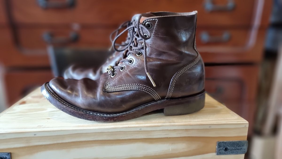 Photo by William on February 2, 2024 of the Willie's Handmade Boots Boondocker in Maryam Olive Horsebutt.