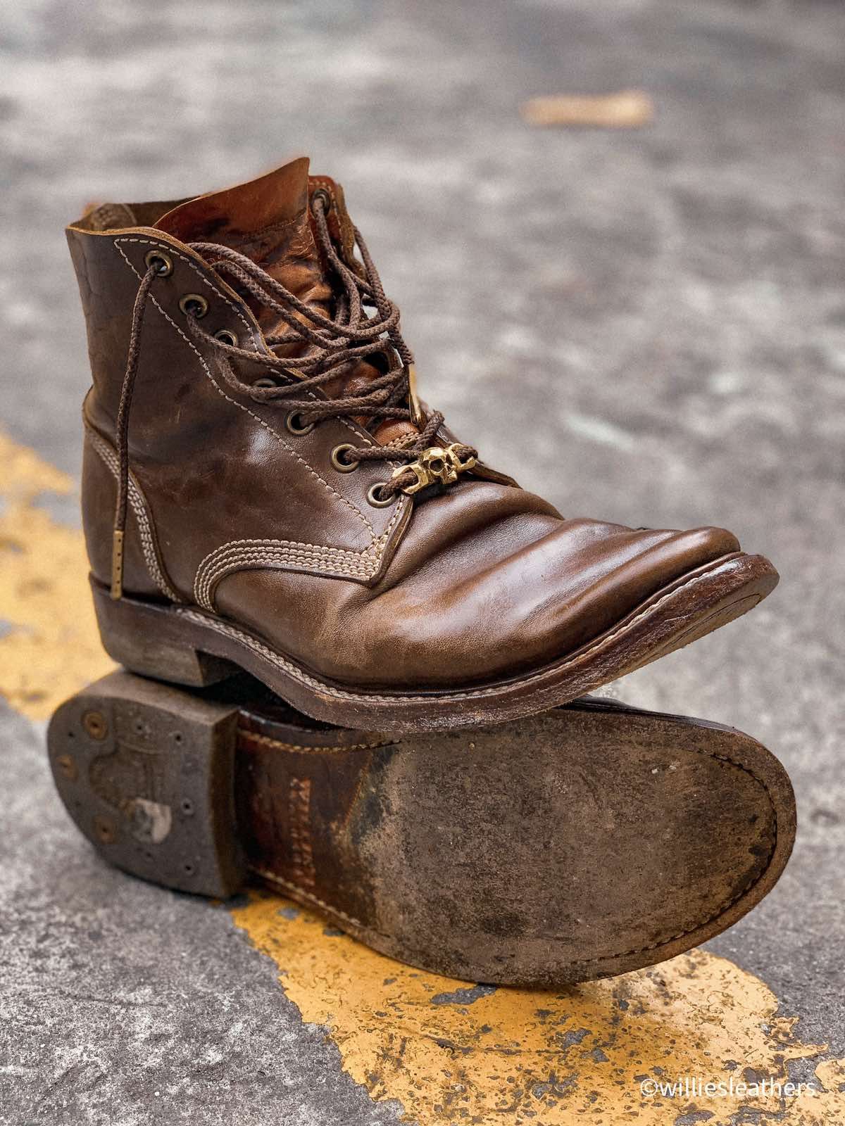 Photo by William on March 4, 2024 of the Willie's Handmade Boots Boondocker in Maryam Olive Horsebutt.