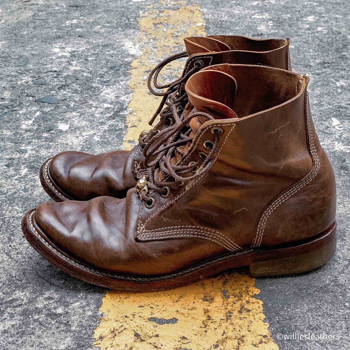 Photo by William on March 4, 2024 of the Willie's Handmade Boots Boondocker in Maryam Olive Horsebutt.