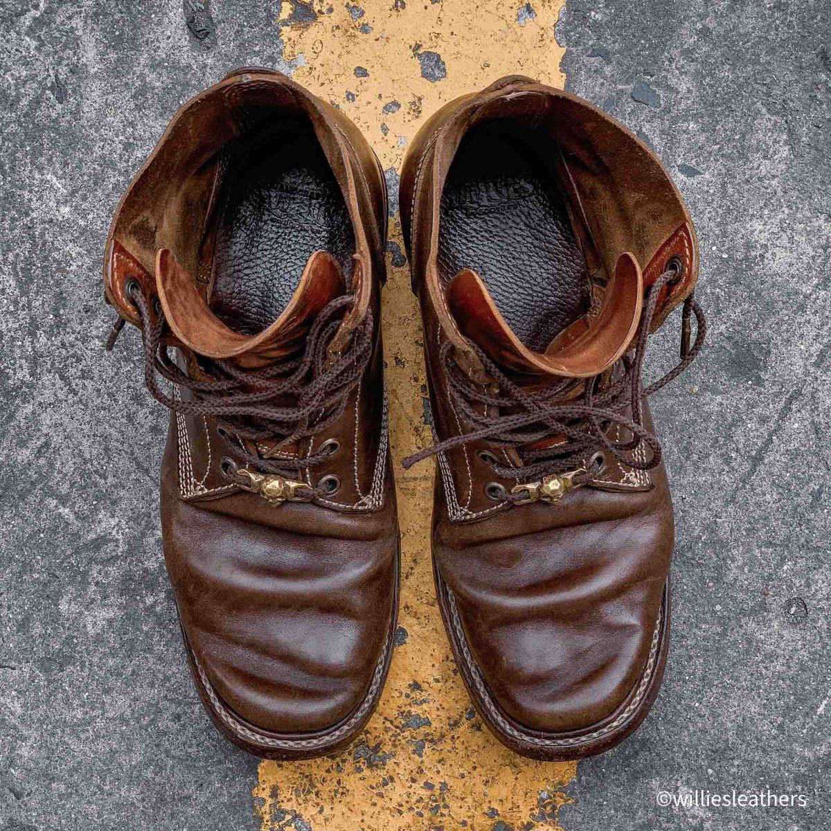 Photo by William on March 4, 2024 of the Willie's Handmade Boots Boondocker in Maryam Olive Horsebutt.