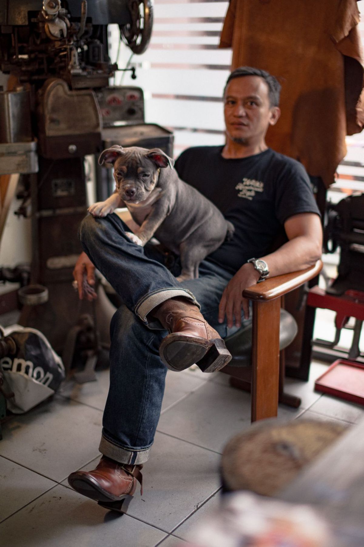 Photo by William on December 2, 2025 of the Willie's Handmade Boots Engineer Boots in Maryam Natural Waxed Reverse Horsebutt.