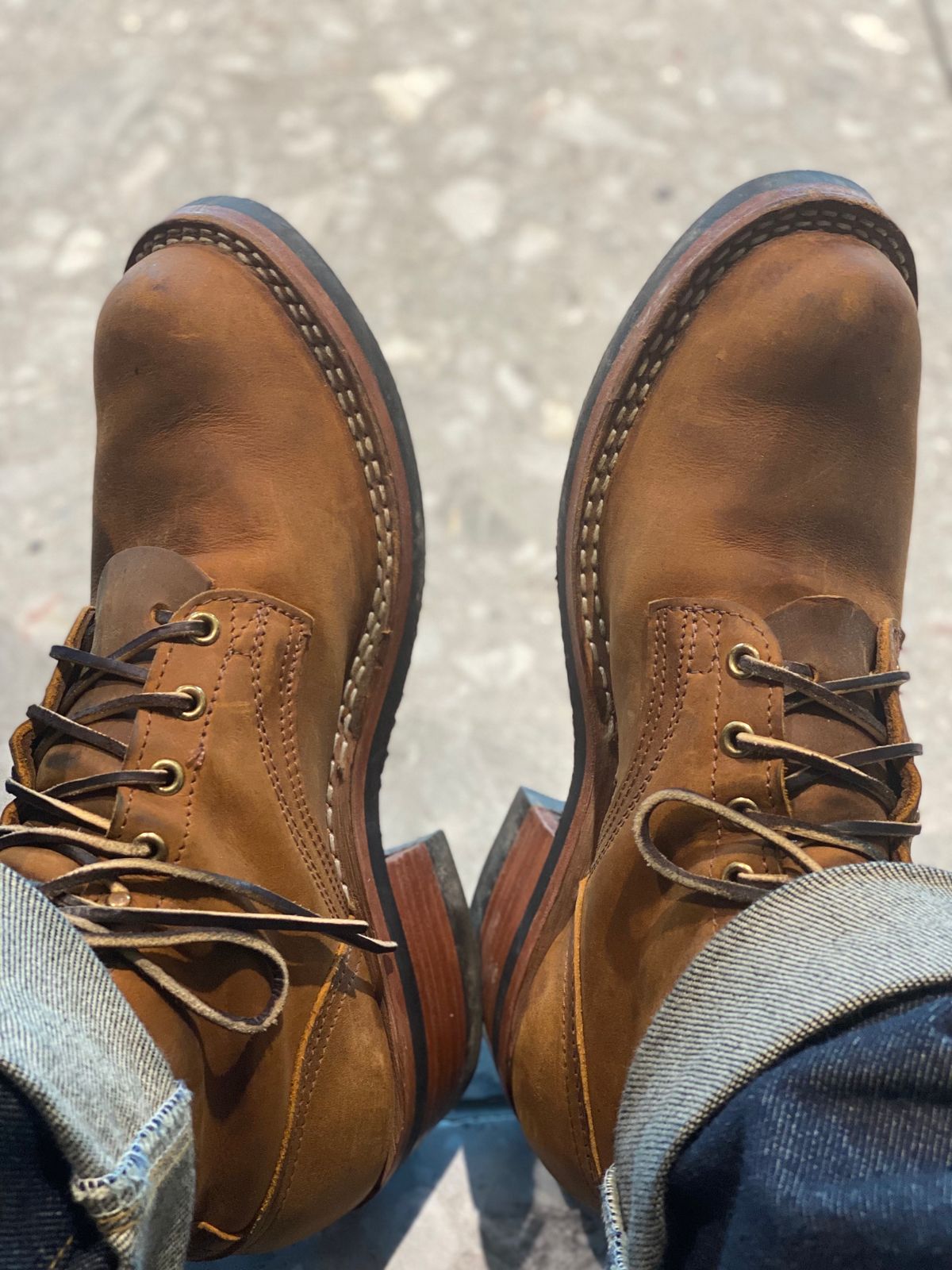 Photo by willmac on October 23, 2021 of the Nicks Robert in Horween Orange Predator.
