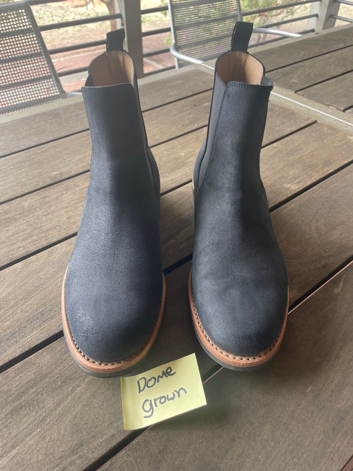 Photo by bootsinbend on November 7, 2023 of the Mark Albert Chelsea Boot in Tasman Leather Group Black Roughout.