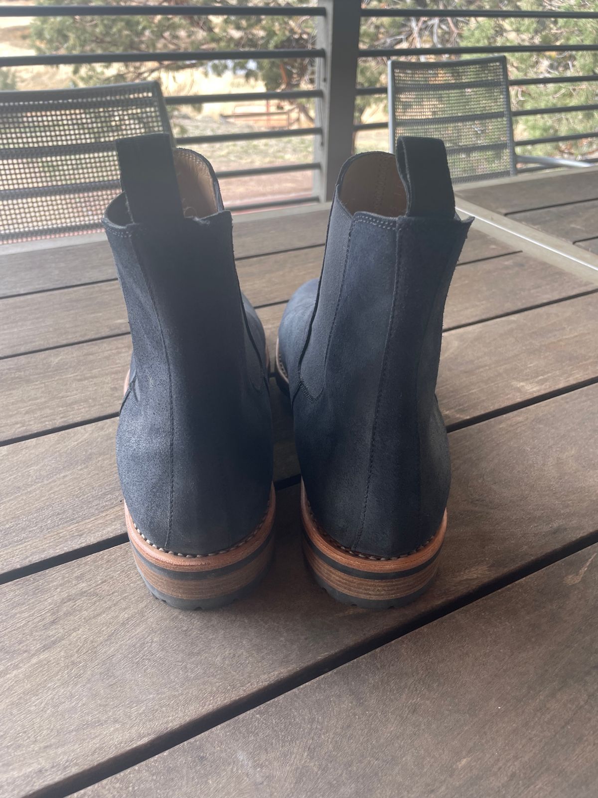 Photo by bootsinbend on November 7, 2023 of the Mark Albert Chelsea Boot in Tasman Leather Group Black Roughout.