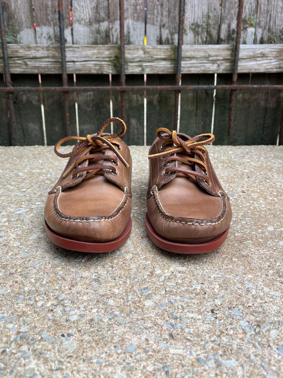 Photo by fading_to_stardust on November 4, 2022 of the Rancourt & Co. Classic Ranger-Moc in Horween Natural Chromexcel.