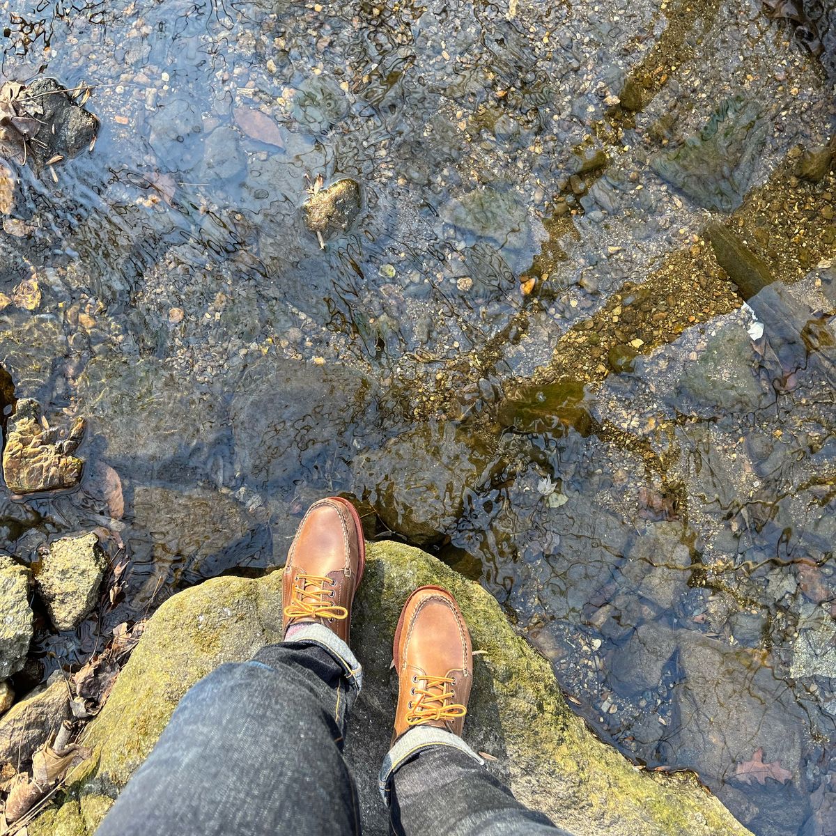 Photo by fading_to_stardust on December 30, 2022 of the Rancourt & Co. Classic Ranger-Moc in Horween Natural Chromexcel.