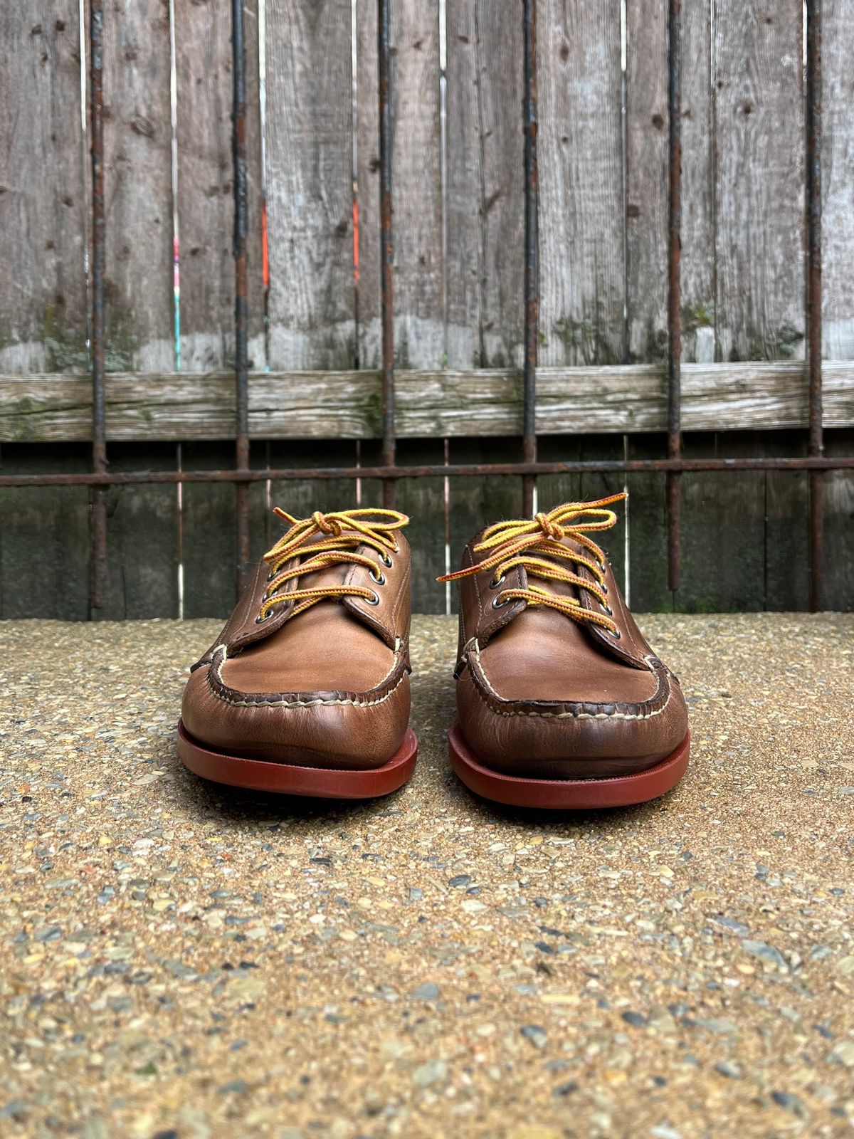 Photo by fading_to_stardust on February 2, 2023 of the Rancourt & Co. Classic Ranger-Moc in Horween Natural Chromexcel.