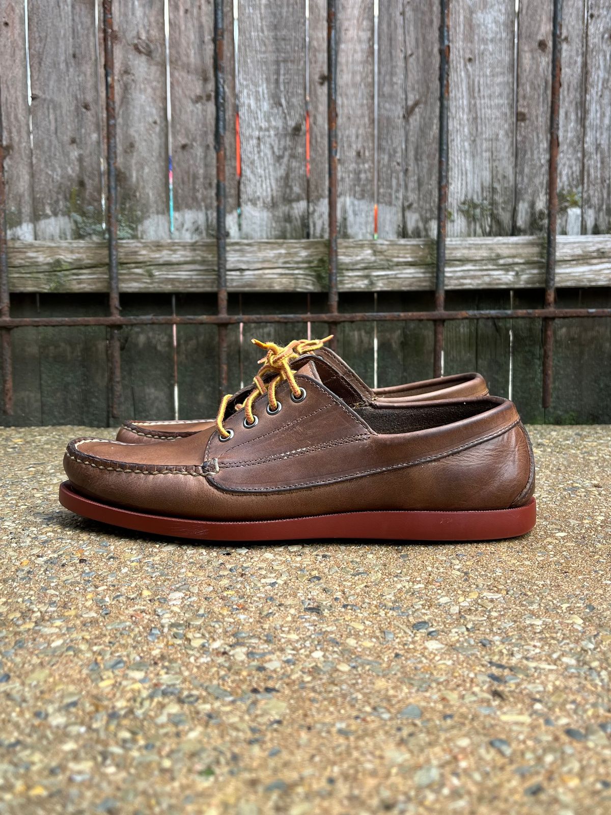 Photo by fading_to_stardust on February 2, 2023 of the Rancourt & Co. Classic Ranger-Moc in Horween Natural Chromexcel.