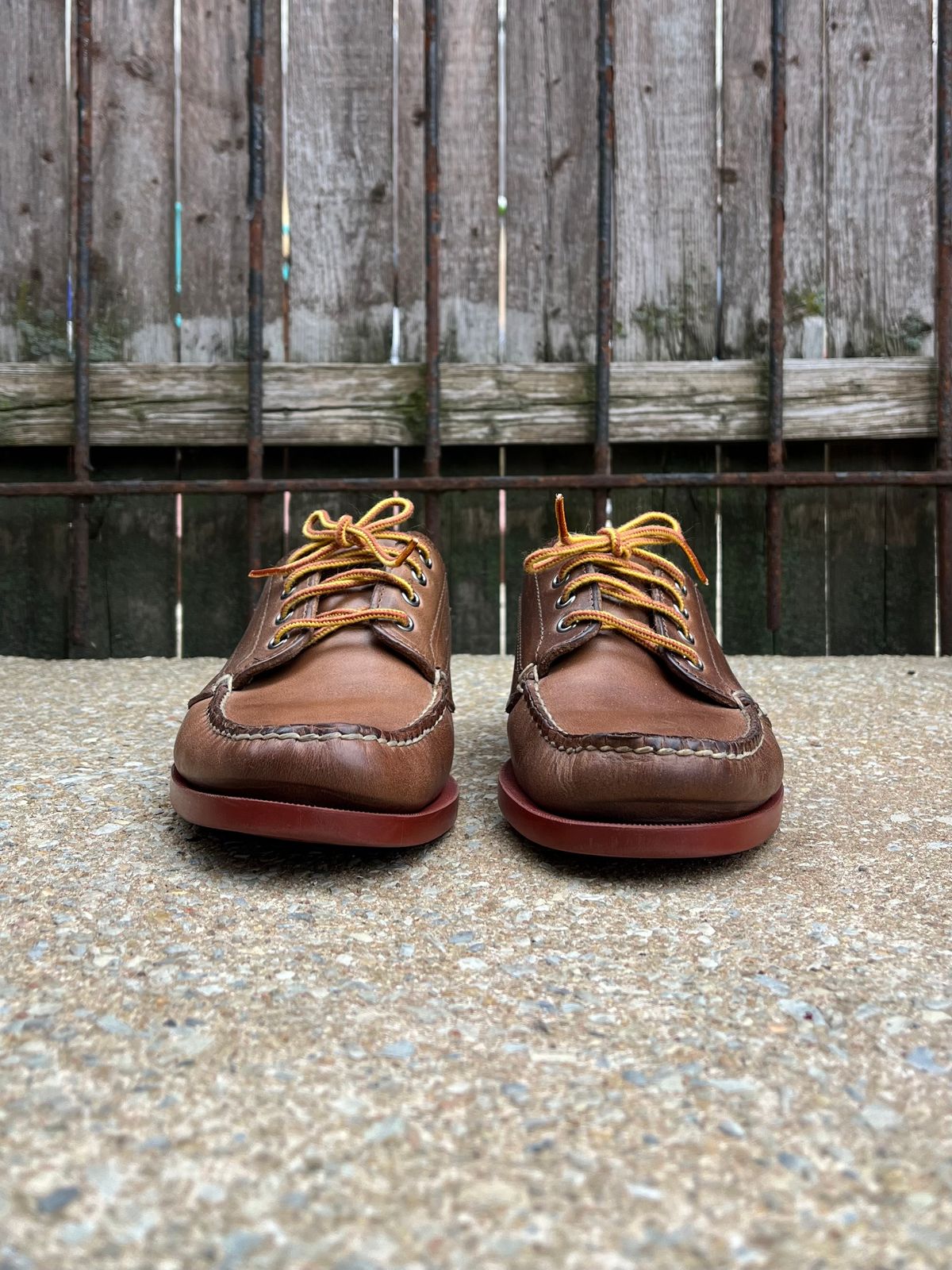 Photo by fading_to_stardust on April 6, 2023 of the Rancourt & Co. Classic Ranger-Moc in Horween Natural Chromexcel.