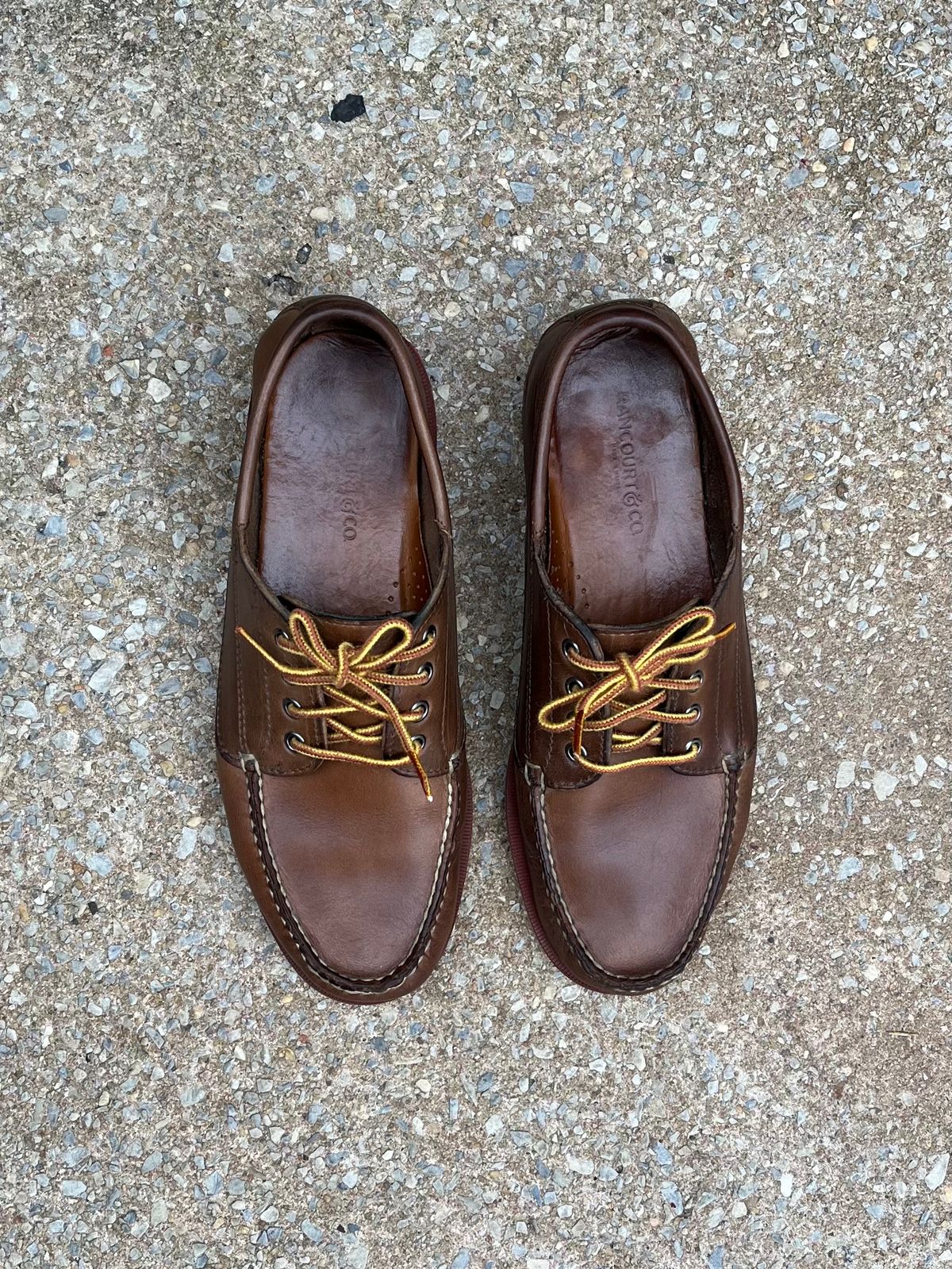 Photo by fading_to_stardust on April 6, 2023 of the Rancourt & Co. Classic Ranger-Moc in Horween Natural Chromexcel.