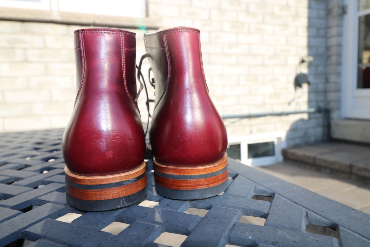 Photo by Gonzo on October 4, 2023 of the Viberg Service Boot BCT in Horween Color 8 Chromexcel.