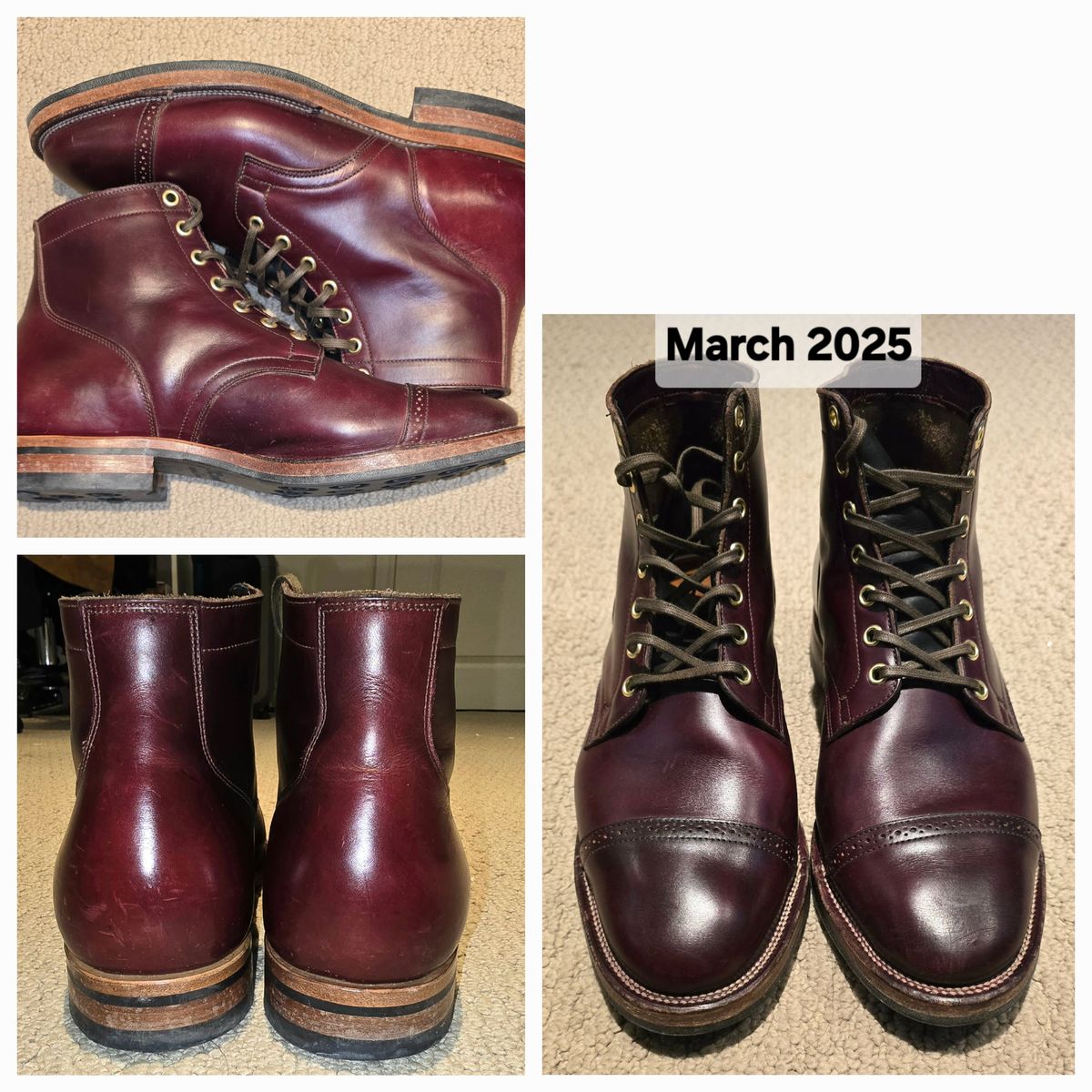 Photo by Gonzo on March 29, 2025 of the Viberg Service Boot BCT in Horween Color 8 Chromexcel.