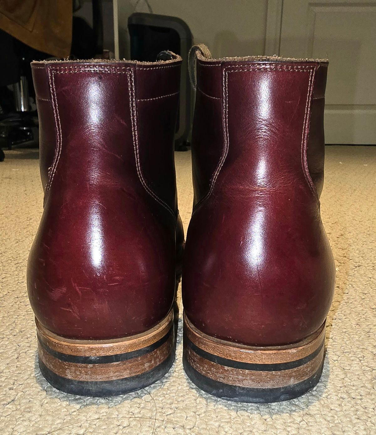 Photo by Gonzo on March 28, 2025 of the Viberg Service Boot BCT in Horween Color 8 Chromexcel.