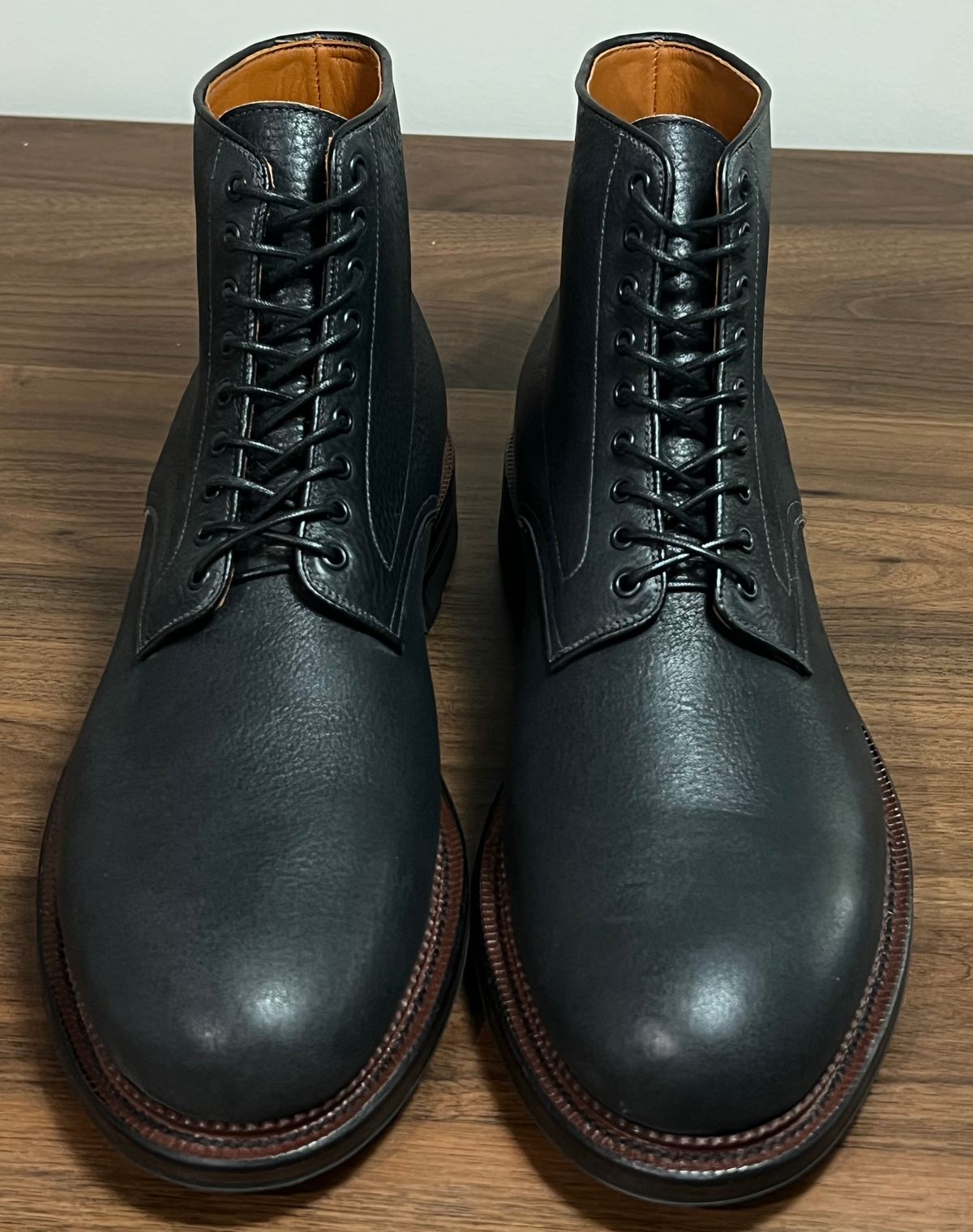 Photo by cbcastle on November 5, 2025 of the Viberg Navvy Boot in Black Washed Chromexcel.