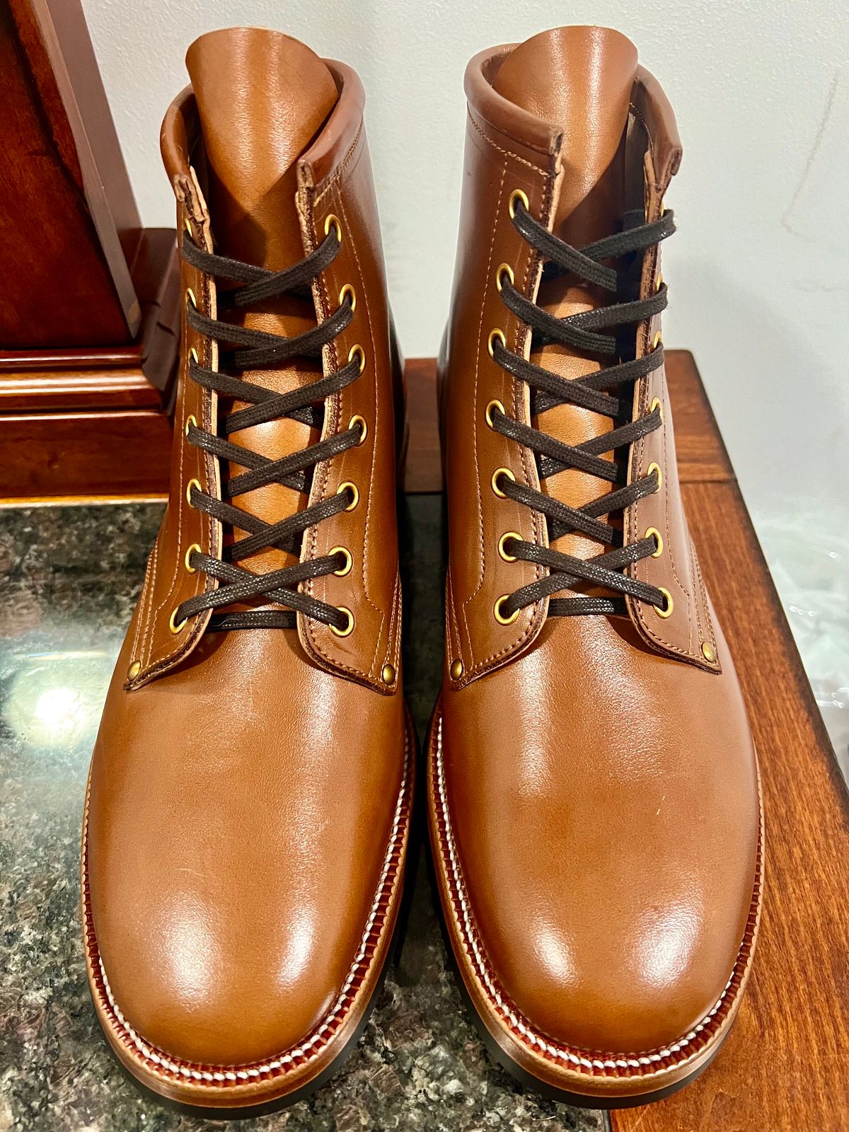 Photo by cbcastle on October 1, 2024 of the Iron Boots The Chosen One in Maryam Natural TPR Horsebutt.