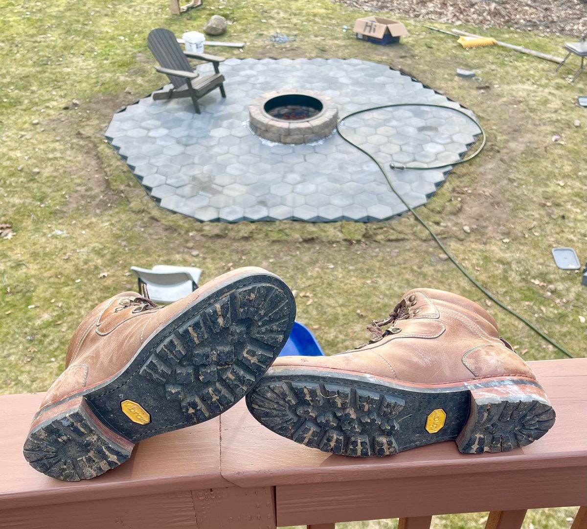 Photo by technolounge1001 on April 2, 2024 of the Blkbrd Shoemaker Bulwark Trek Boot in Horween Natural Chromexcel.
