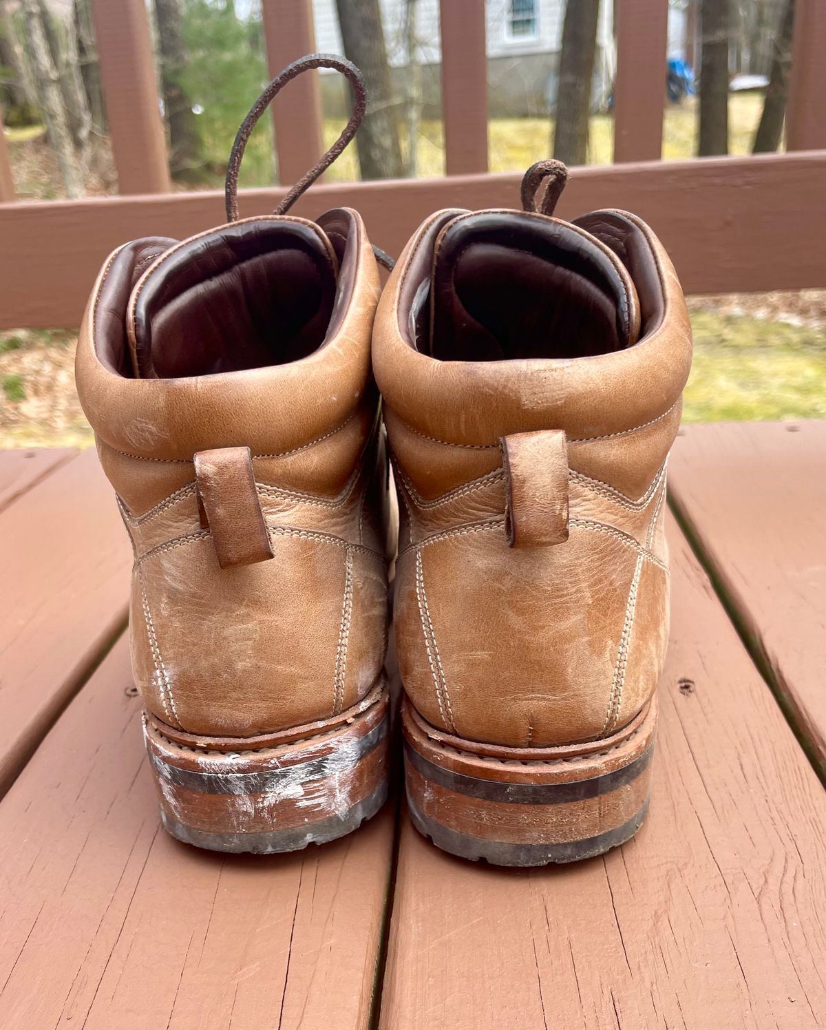 Photo by technolounge1001 on April 2, 2024 of the Blkbrd Shoemaker Bulwark Trek Boot in Horween Natural Chromexcel.